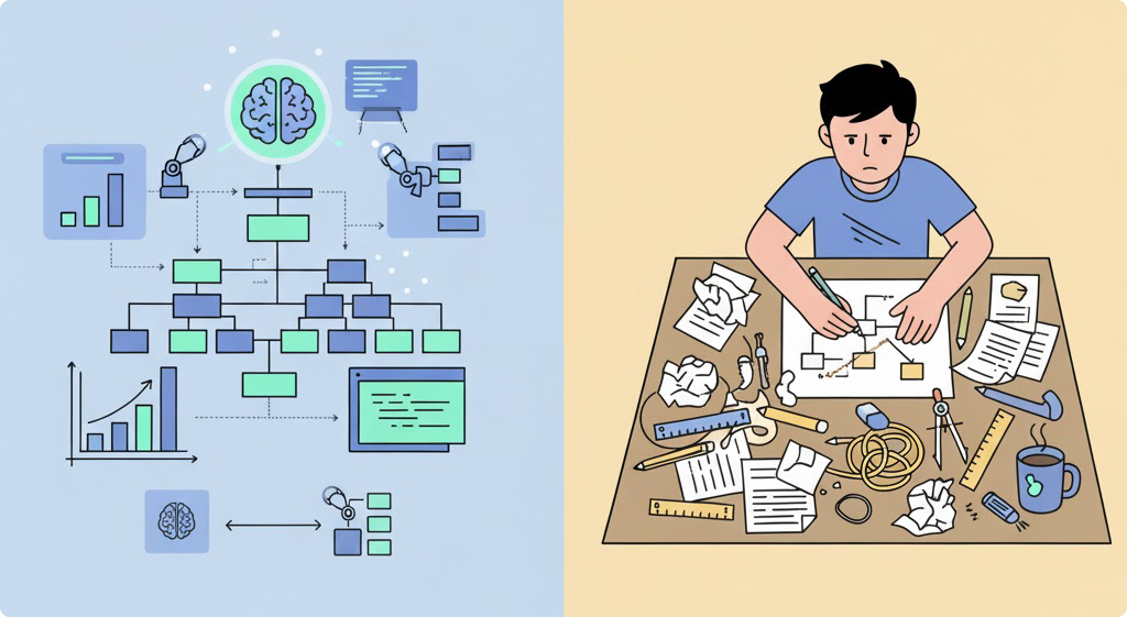 drawing diagram quickly with ai vs editing manually