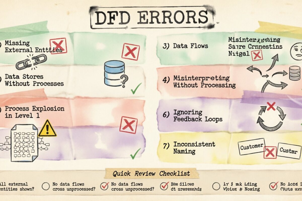 7 häufige Fehler in Datenflussdiagrammen