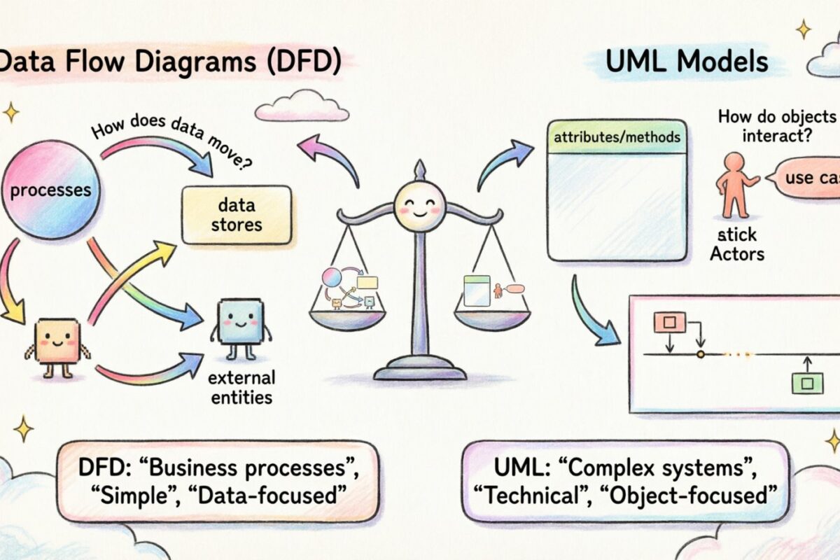 Datenumlaufdiagramme im Vergleich zu UML-Modellen