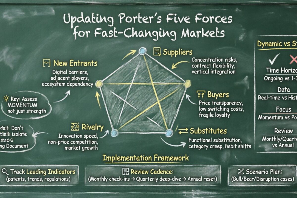 Wie man die Analyse der Fünf Kräfte von Porter für schnell verändernde Märkte aktualisiert