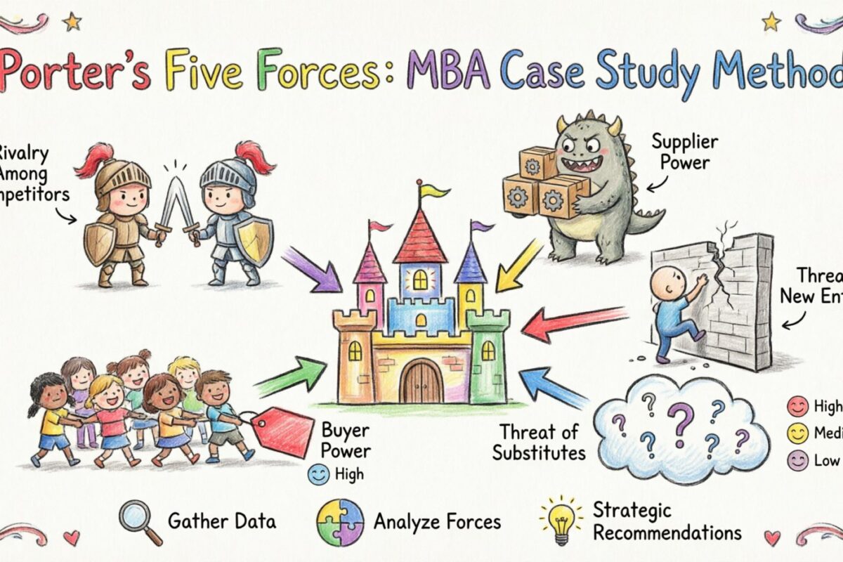 Methode der Fallstudie nach Porter’s Five Forces: Wie MBA-Studenten echte Geschäftsszenarien analysieren