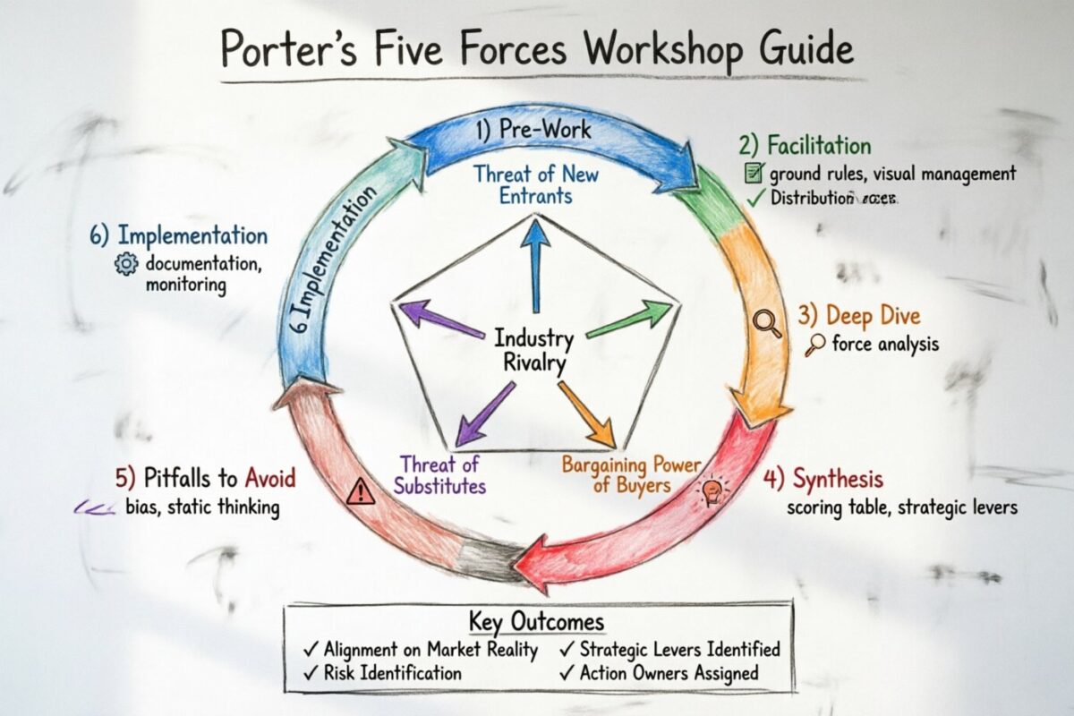 Workshop-Leitfaden zu Porters Fünf Kräften: Durchführung strategischer Sitzungen mit Führungsteams