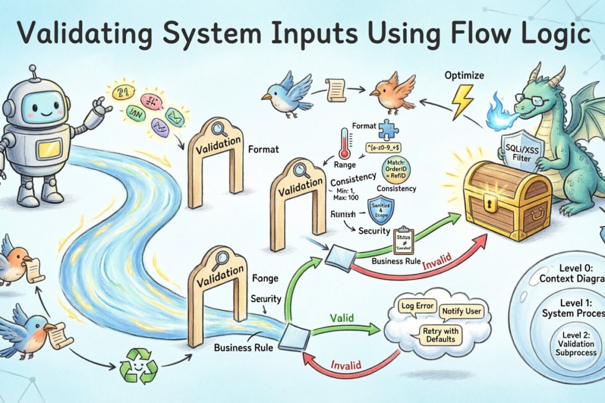 DFD-Leitfaden: Überprüfung von Systemeingaben mithilfe von Flusslogik