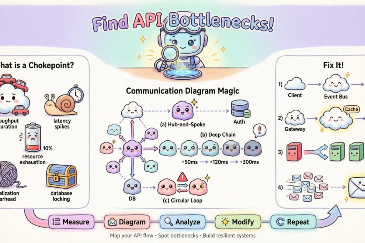Behebung von API-Engpässen mithilfe von Kommunikationsdiagrammen Behebung von API-Engpässen mithilfe von Kommunikationsdiagrammen