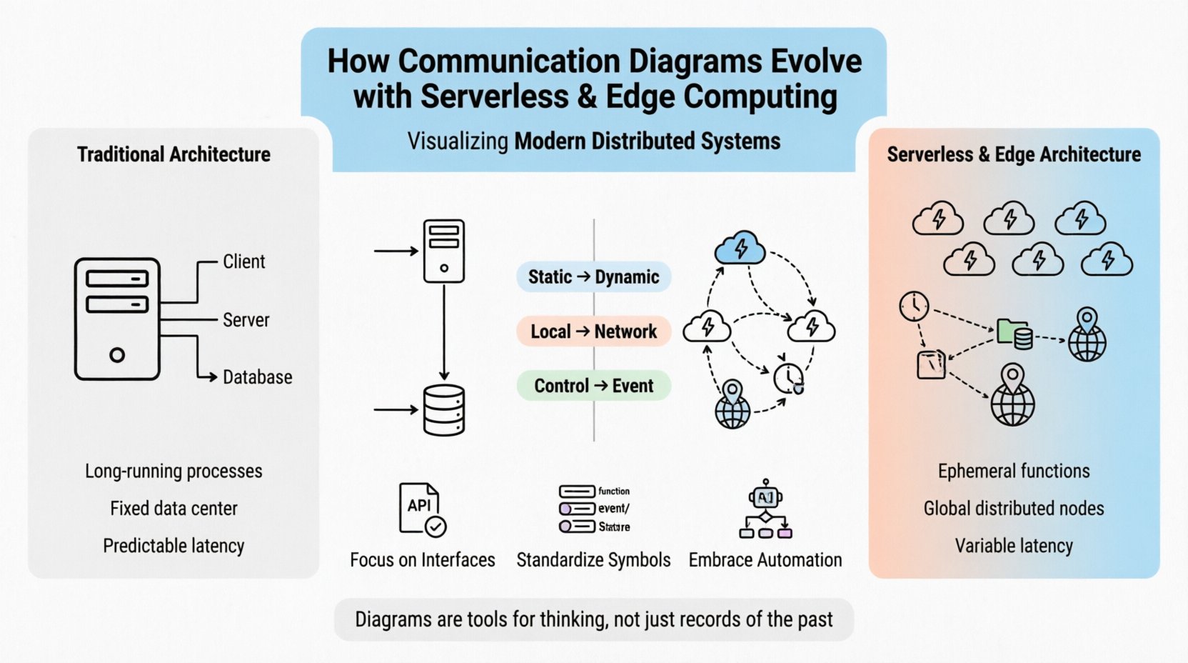 Zukunftsaussicht: Kommunikationsdiagramme mit serverlosen Systemen und Edge