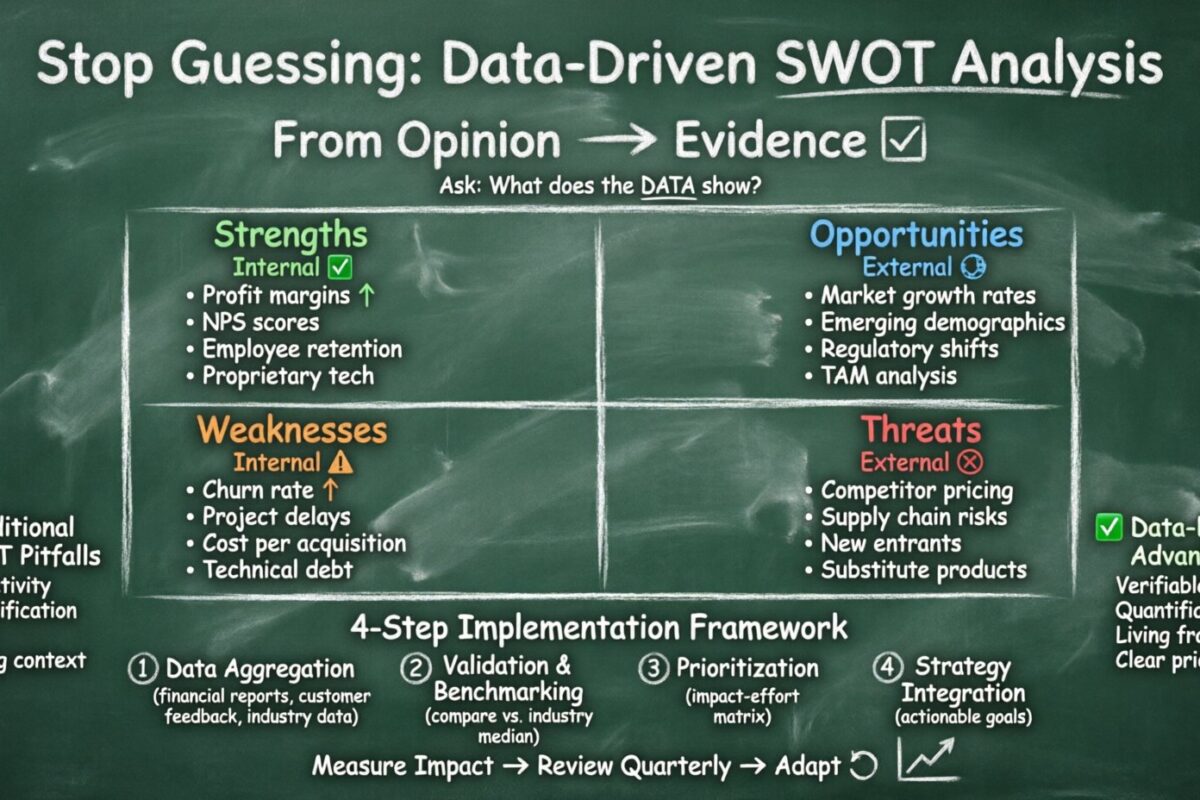 Hör auf, deine Marktposition zu raten: Ein datengestützter Ansatz für die SWOT-Analyse