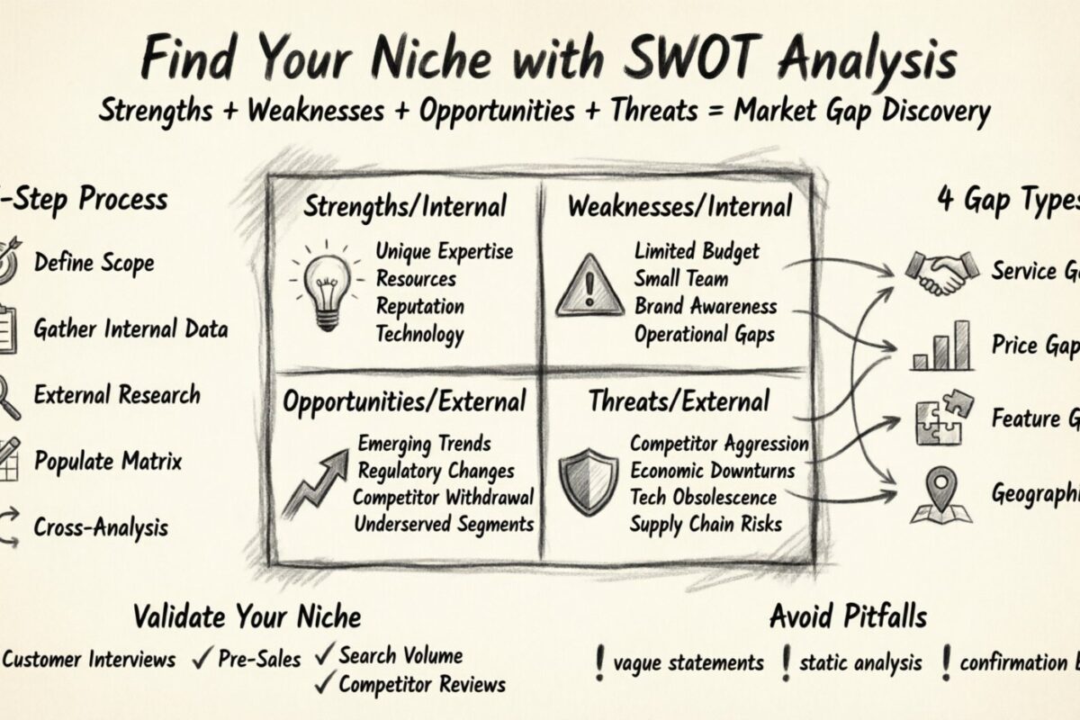 Tiefgang in Markt-Lücken: SWOT-Analyse nutzen, um schnell Ihre Nische zu finden