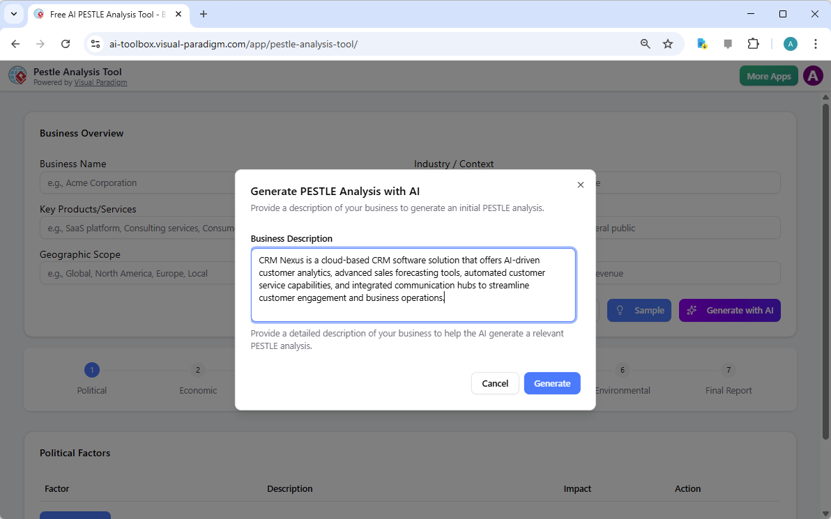 Mastering Strategic Market Entry Resilience: Conducting Professional Environmental Scans with the AI-Powered PESTLE Analysis Tool