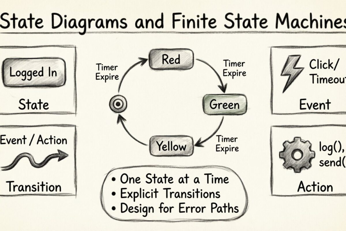 Tutorial de diagrama de estados: cómo modelar máquinas de estados finitos sin matemáticas