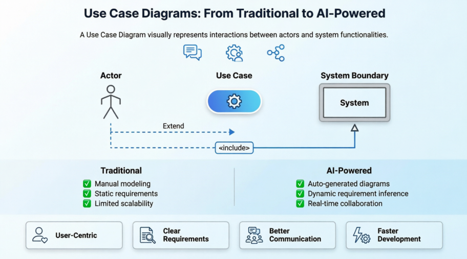 Dominar los diagramas de casos de uso: Desde la modelización tradicional de UML hasta el diseño de sistemas impulsado por IA