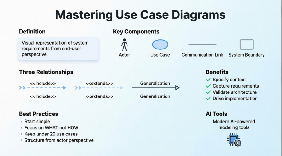 Dominar los diagramas de casos de uso: desde la creación manual hasta la automatización impulsada por IA
