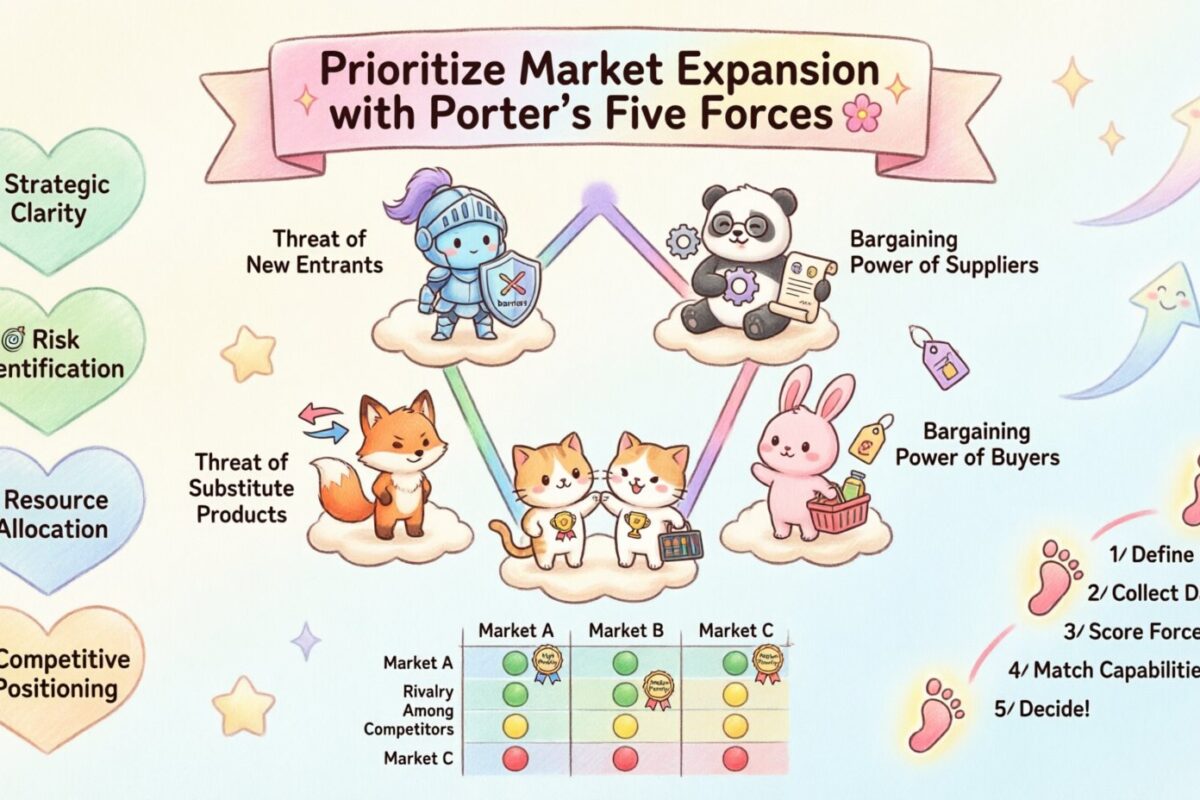 Utilizar las Cinco Fuerzas de Porter para priorizar las oportunidades de expansión de mercado