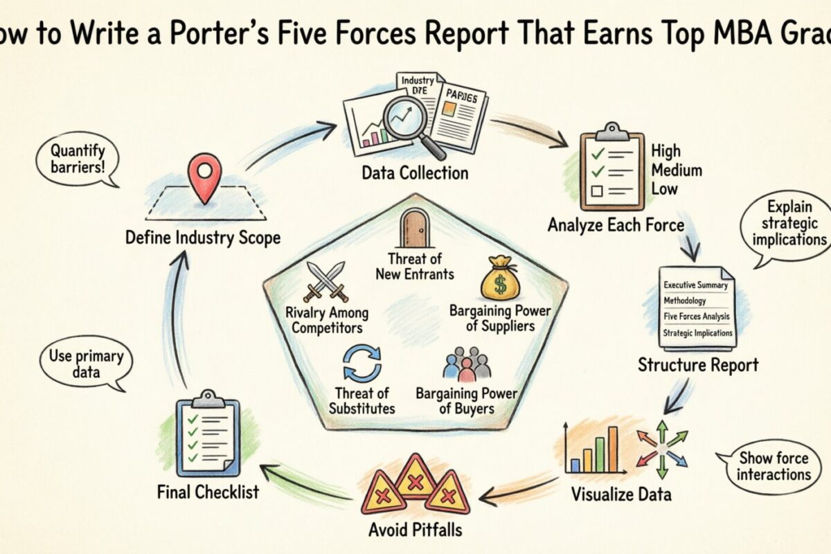 Cómo redactar un informe de las Cinco Fuerzas de Porter que obtiene las mejores calificaciones en un MBA