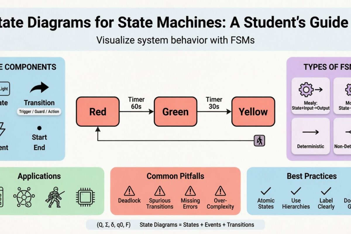 Diagramas de estado para máquinas de estado: una guía completa para estudiantes de informática
