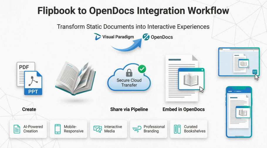 Una revisión práctica de un usuario sobre la integración de flipbooks de OpenDocs de Visual Paradigm