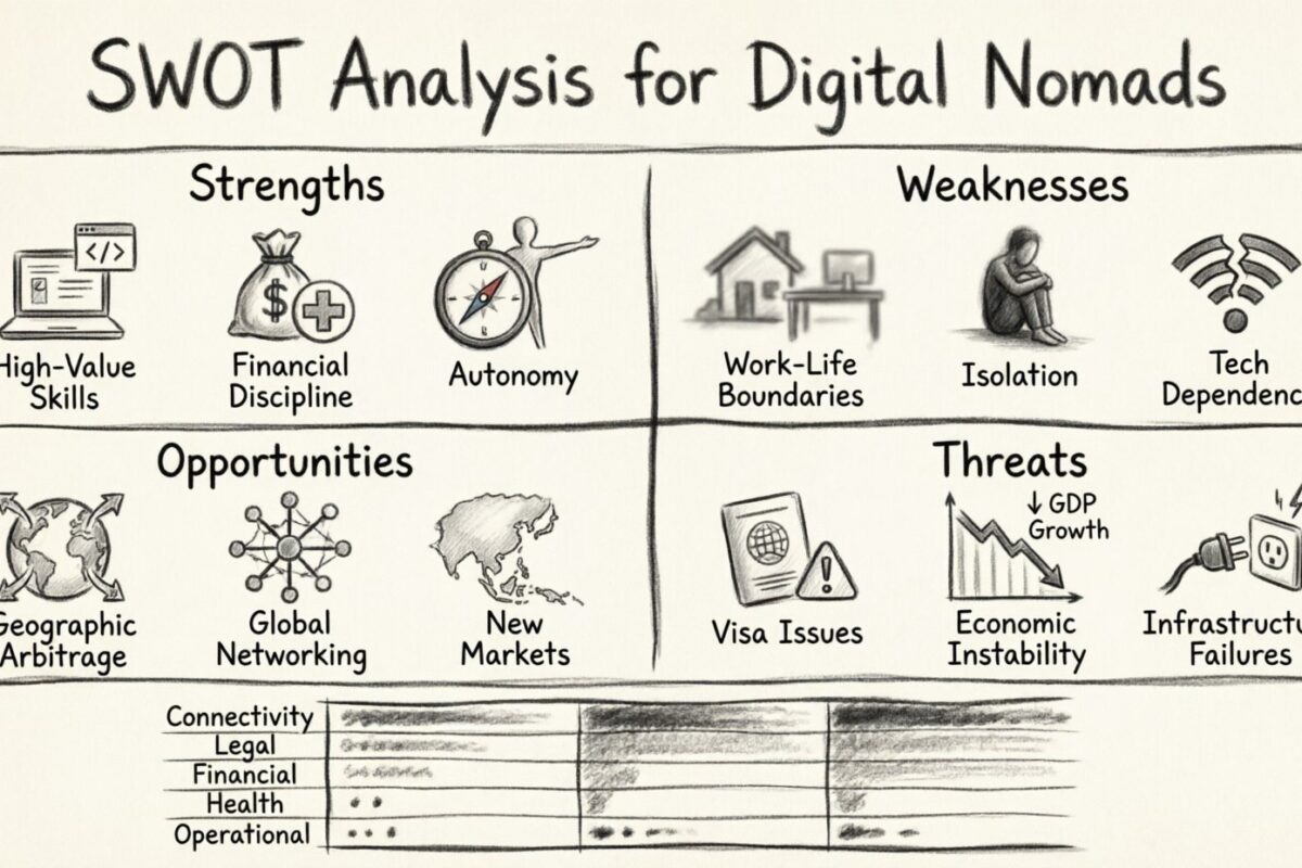 Analyse SWOT pour les nomades numériques : Gérer les risques tout en travaillant à distance Analyse SWOT pour les nomades numériques : Gérer les risques tout en travaillant à distance