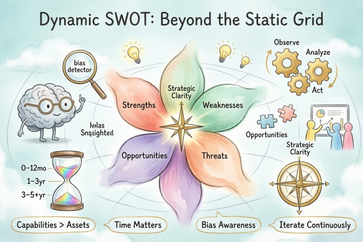 SWOTの新しい視点：現代の市場に適応するための伝統的テンプレートの打破
