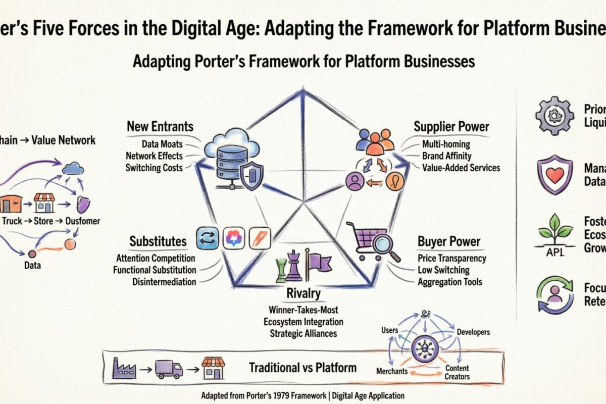 As Cinco Forças de Porter na Era Digital: Adaptando o Modelo para Empresas de Plataformas