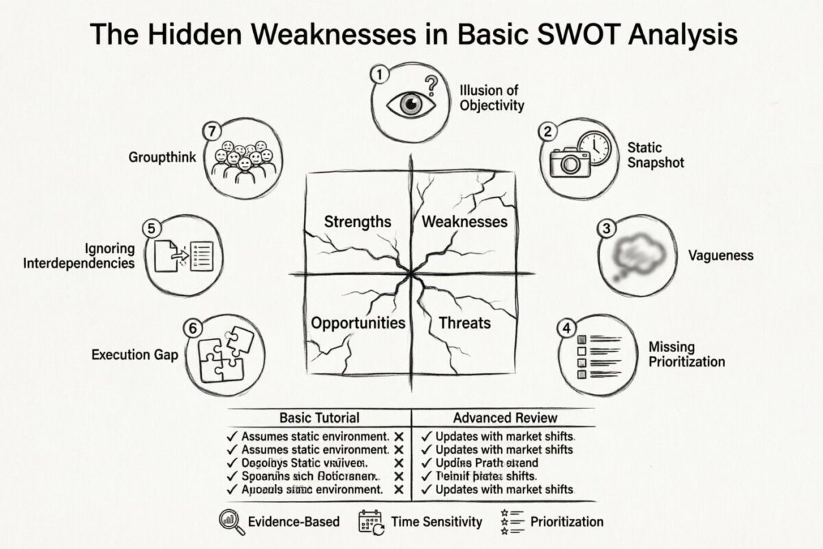 As Fraquezas Ocultas que ninguém discute nos Tutoriais Básicos de Análise SWOT