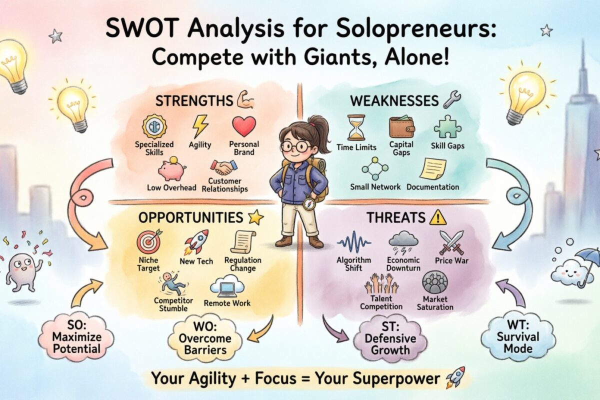 獨立創業者的SWOT分析：如何單打獨鬥與大型企業競爭