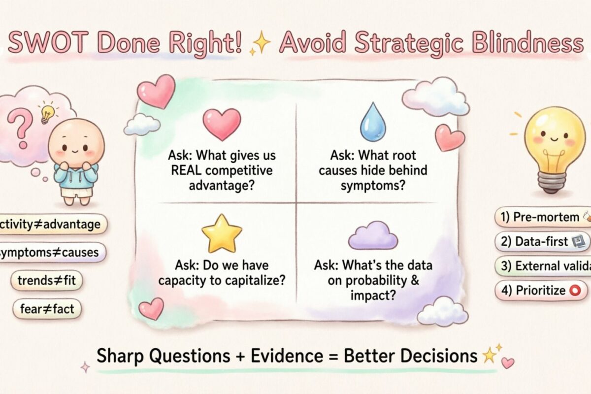 Lỗi Phân tích SWOT: Cách đặt câu hỏi kém phá hủy quá trình ra quyết định của người sáng lập Lỗi Phân tích SWOT: Cách đặt câu hỏi kém phá hủy quá trình ra quyết định của người sáng lập