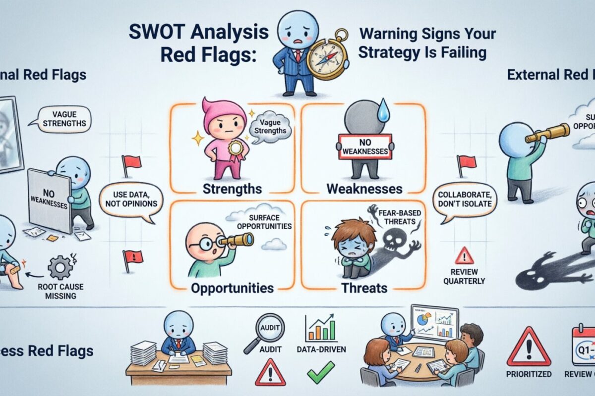 Cờ đỏ Phân tích SWOT: Những dấu hiệu cảnh báo chiến lược hiện tại của bạn đang thất bại Cờ đỏ Phân tích SWOT: Những dấu hiệu cảnh báo chiến lược hiện tại của bạn đang thất bại
