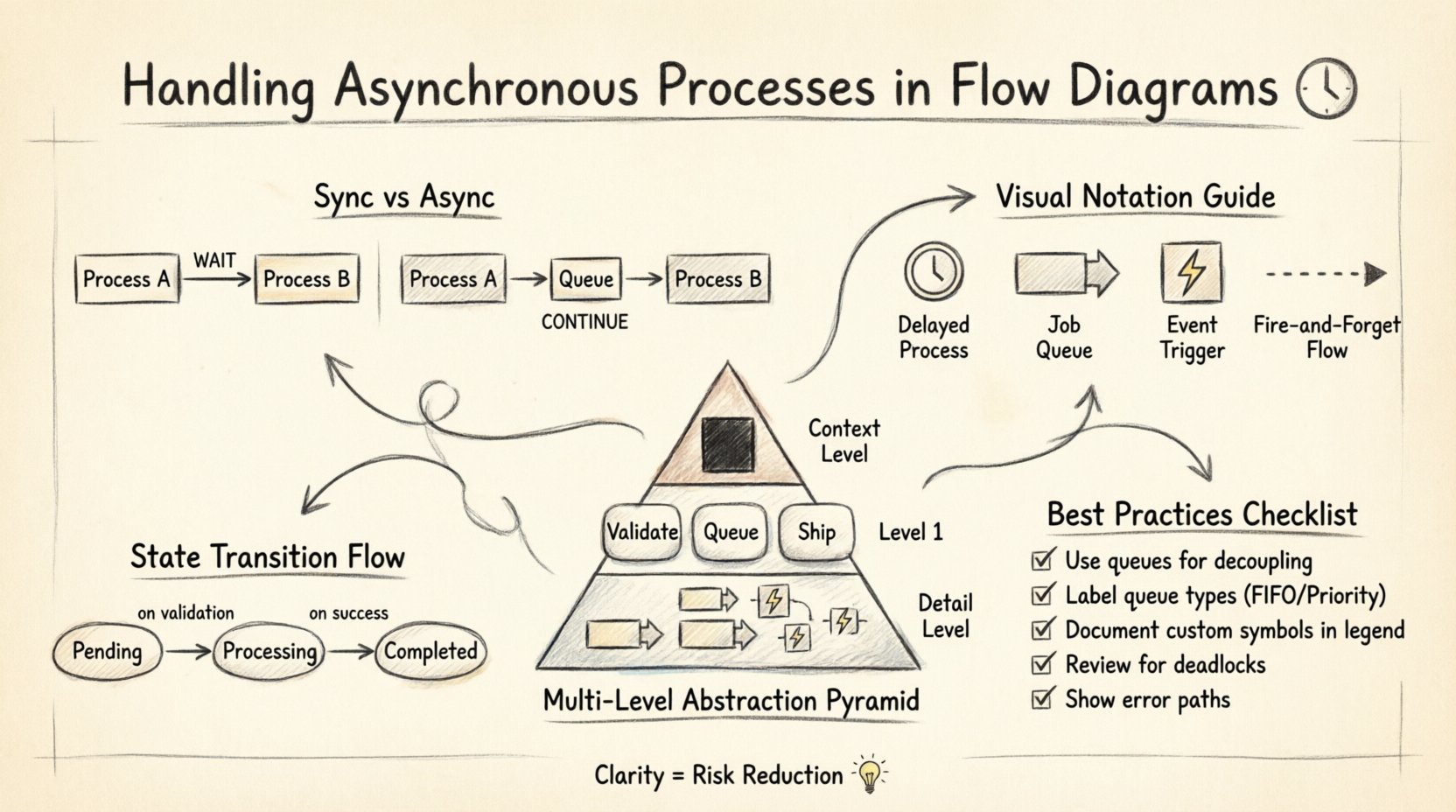 Handling Asynchronous Processes in Flow Diagrams