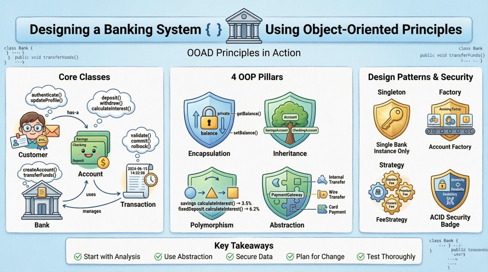 Case Study: Designing a Banking System Using Object-Oriented Principles