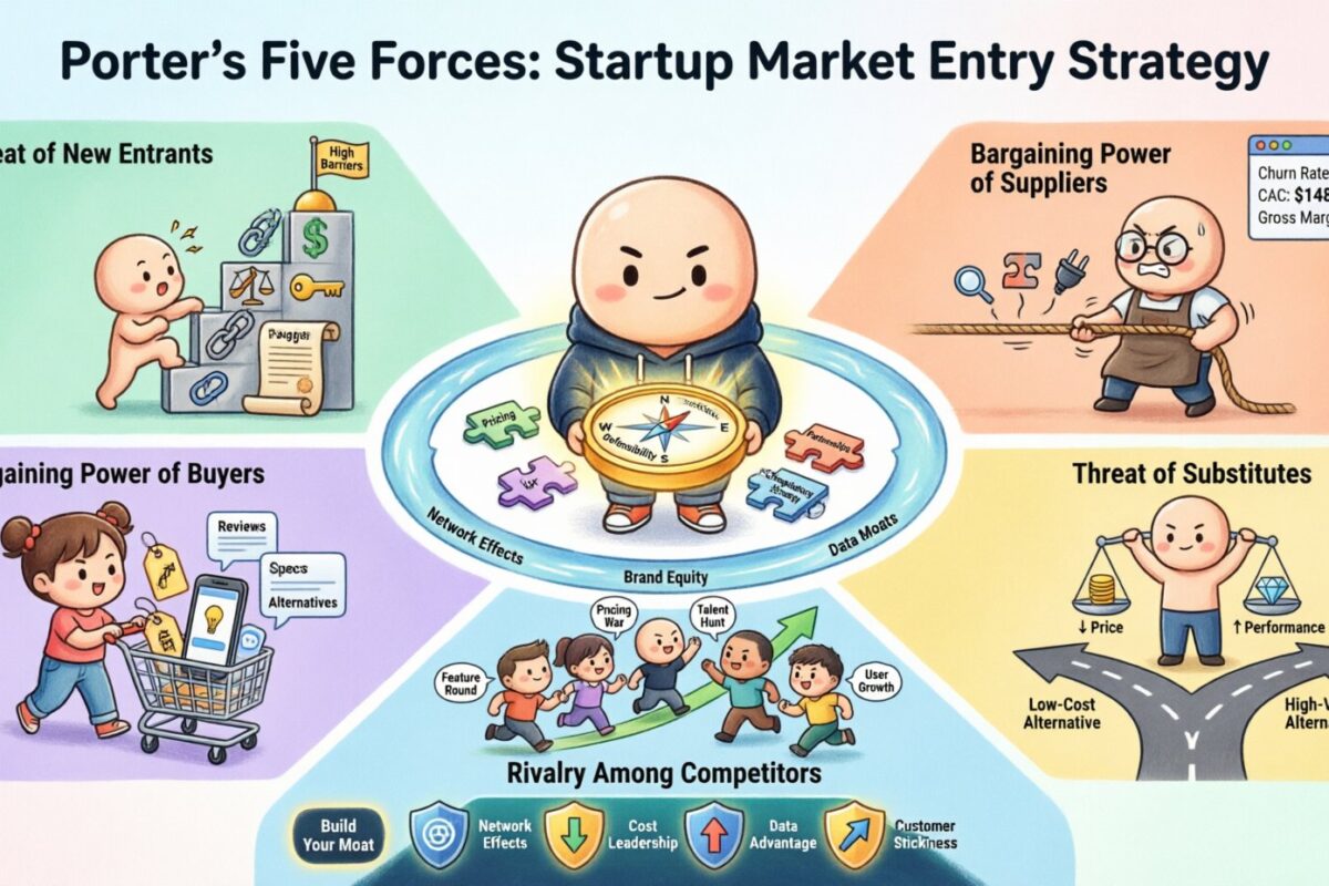 How Startup Founders Can Leverage Porter’s Five Forces for Market Entry Strategy