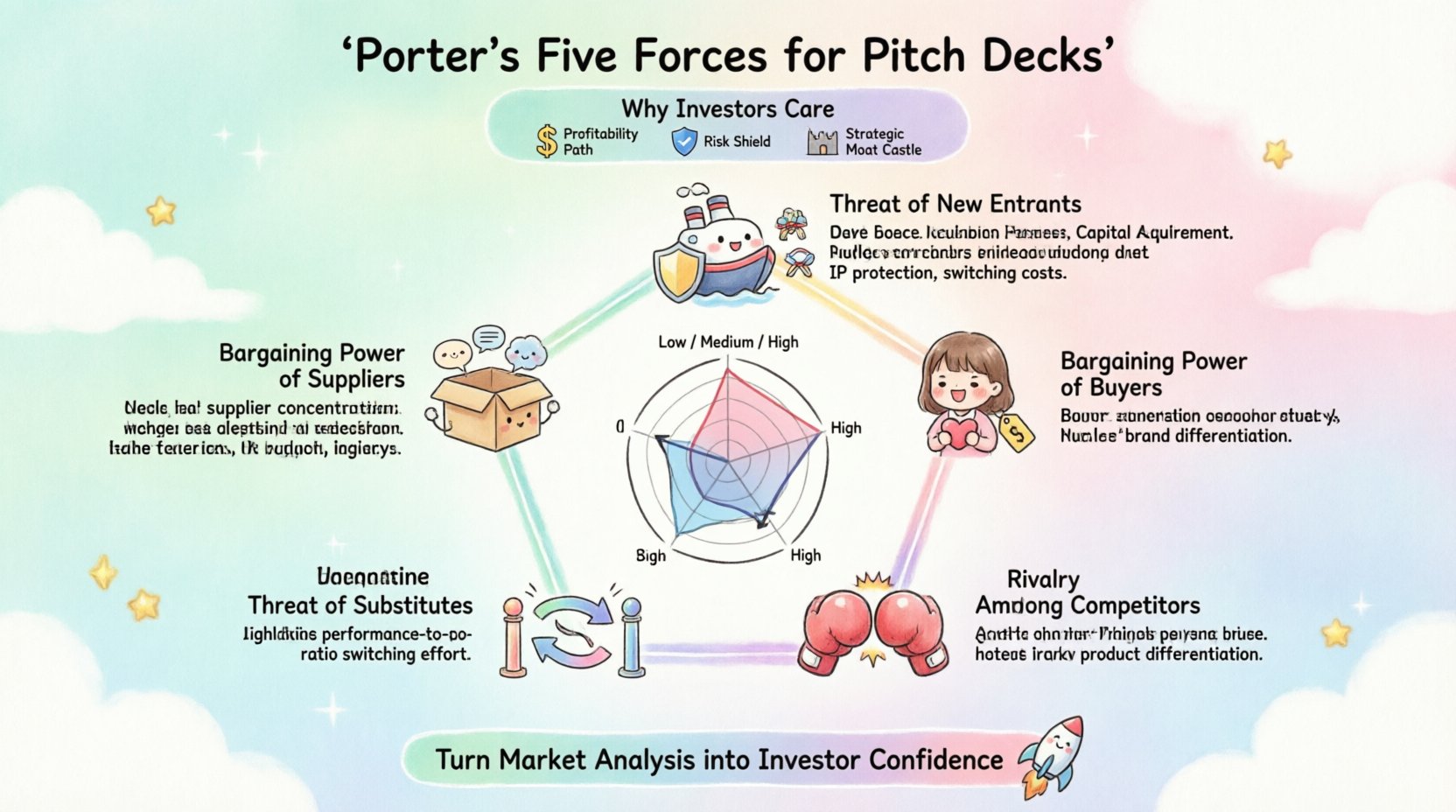 Porter’s Five Forces for Pitch Decks: Demonstrating Market Understanding to Investors