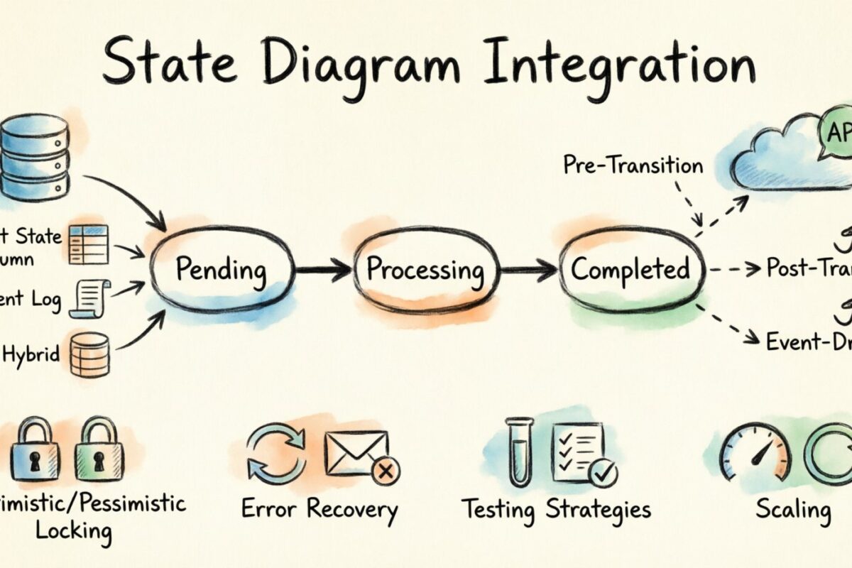 State Diagram Integration: Connecting States to Database and API Logic State Diagram Integration: Connecting States to Database and API Logic