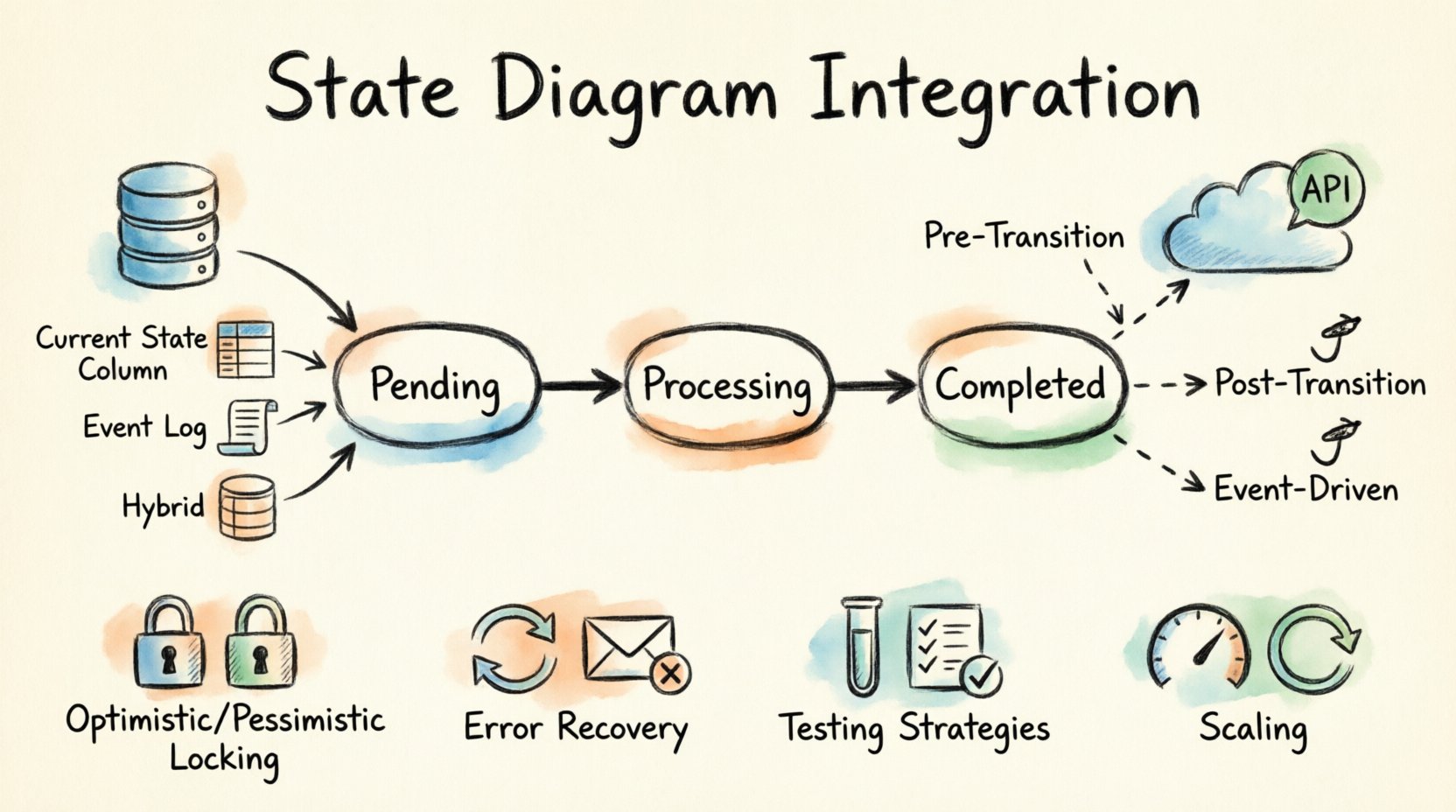 State Diagram Integration: Connecting States to Database and API Logic State Diagram Integration: Connecting States to Database and API Logic