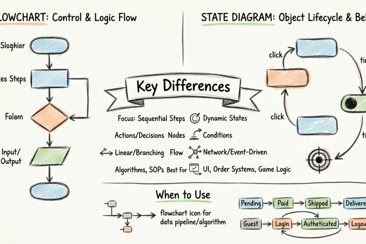 State Diagrams vs. Flowcharts: Key Differences for Systems Analysis Students