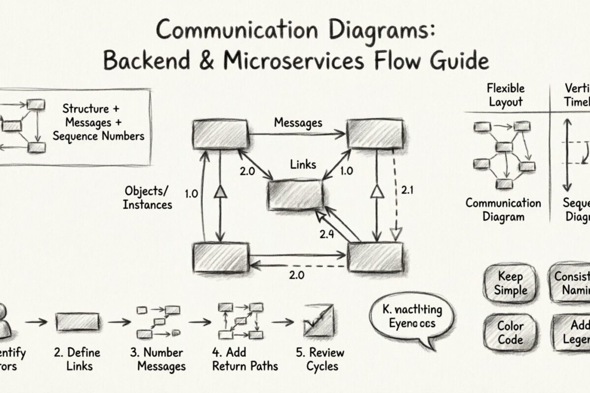 Communication Diagram for Beginners: A Step-by-Step Visual Guide to Backend and Microservices Flows Communication Diagram for Beginners: A Step-by-Step Visual Guide to Backend and Microservices Flows