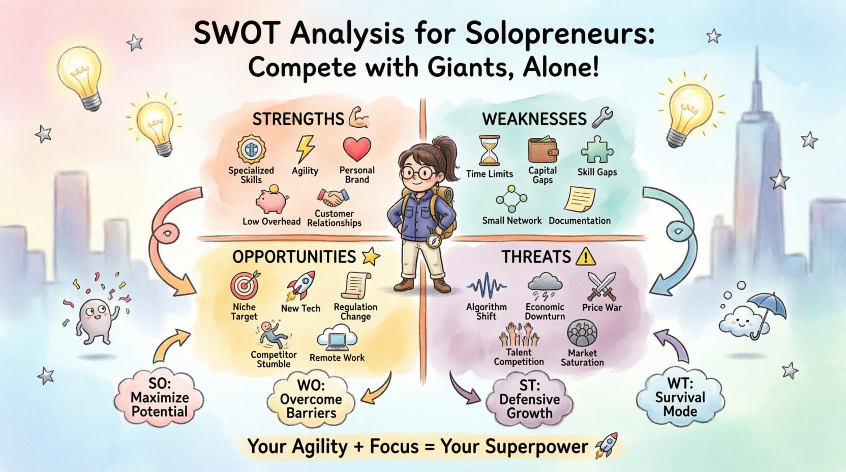 SWOT Analysis for Solopreneurs: How to Compete with Big Corporations Alone SWOT Analysis for Solopreneurs: How to Compete with Big Corporations Alone